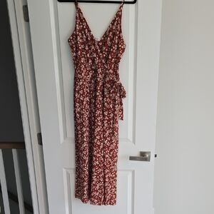 Kaileigh Rust Floral Jumpsuit